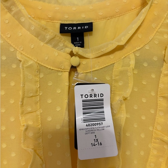 Torrid Yellow Ruffled Blouse - Picture 3 of 3